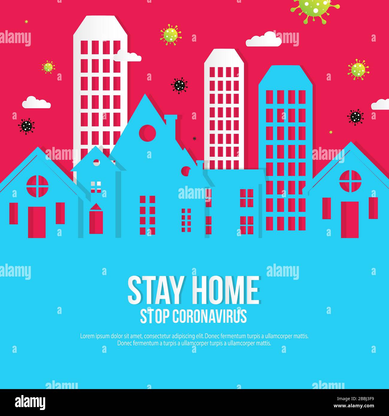 soggiorno a casa consapevolezza campagna di social media e prevenzione coronavirus Illustrazione Vettoriale