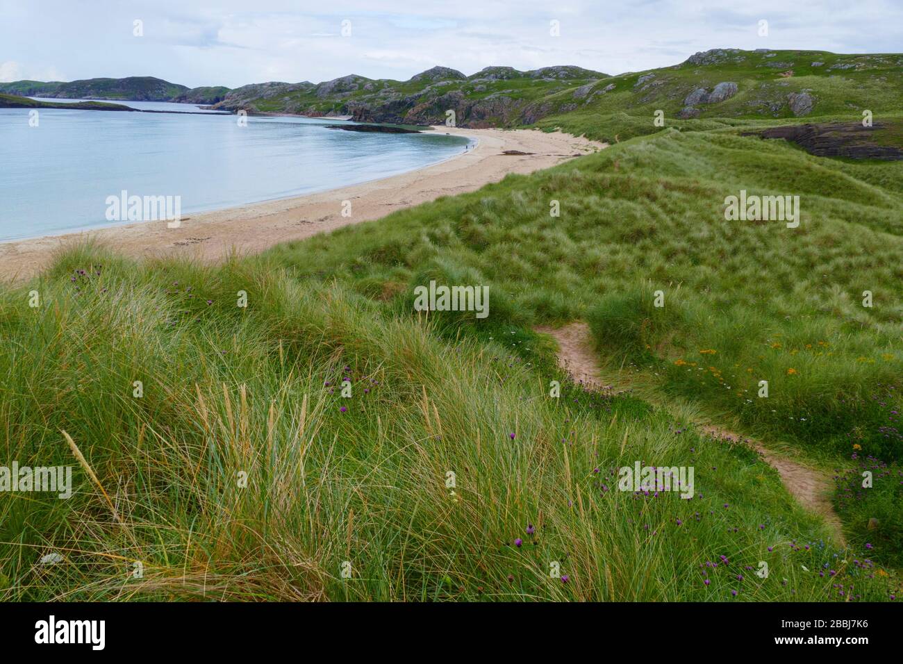 Oldshoremore Bucht, Sandstrand im Nordwesten von Schottland Foto Stock