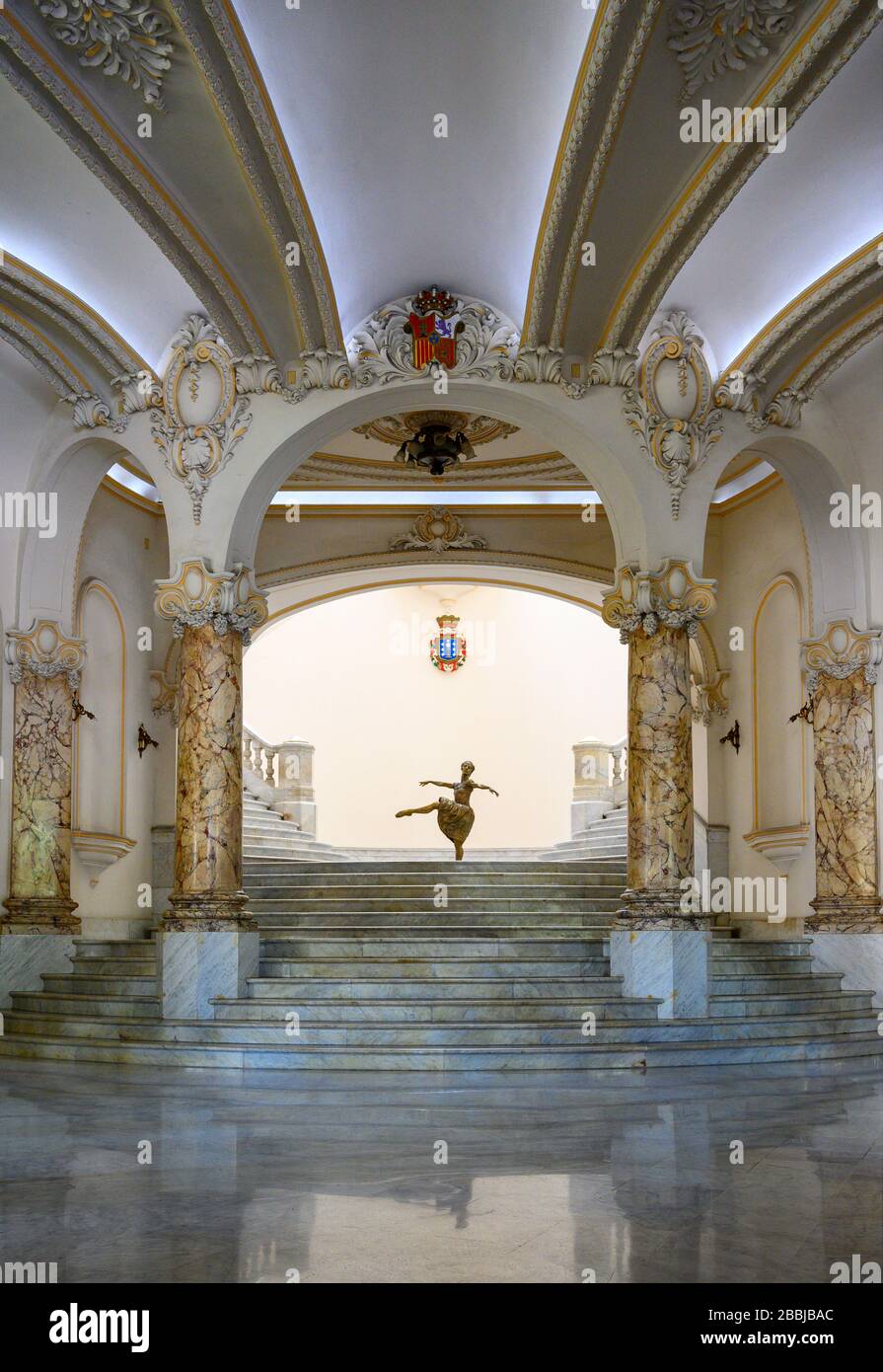Interno del Neobaroque Gran Teatro de la Habana Alicia Alonso, l'Avana, Cuba Foto Stock