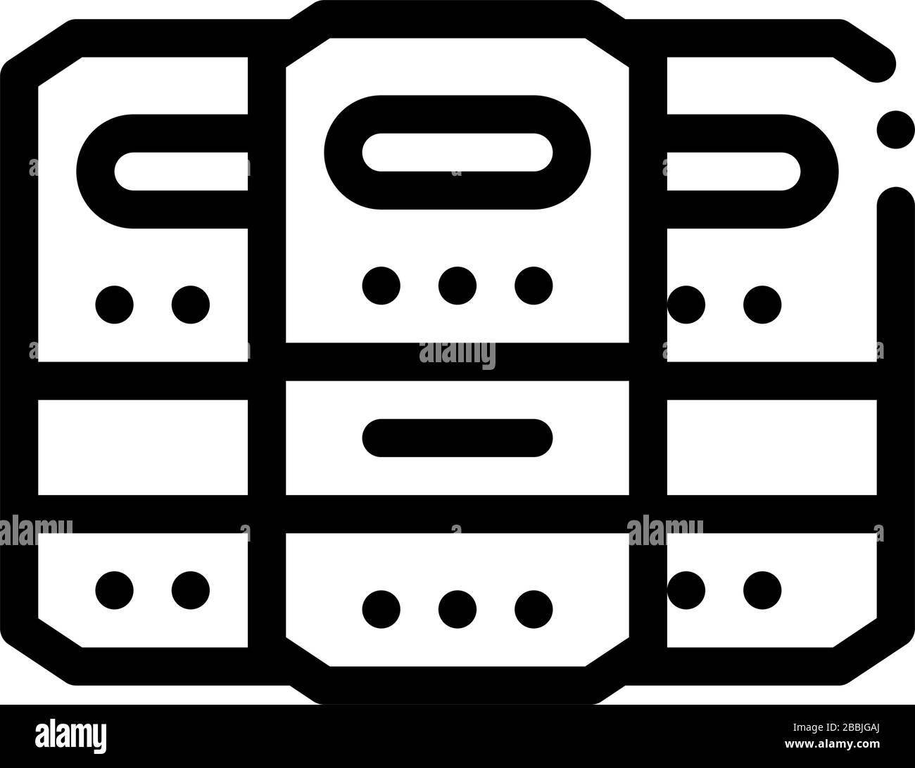 illustrazione del contorno vettoriale dell'icona dello schermo protettivo Illustrazione Vettoriale