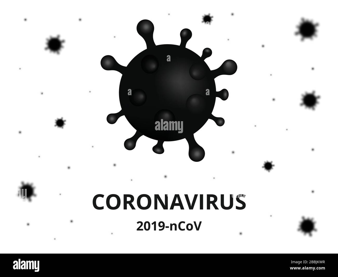 Malattia di coronavirus 2019-ninfezione da CoV isolato dal medico. Nome ufficiale della malattia di Coronavirus COVID-19. Virus pericoloso, vettore illustrrati Illustrazione Vettoriale