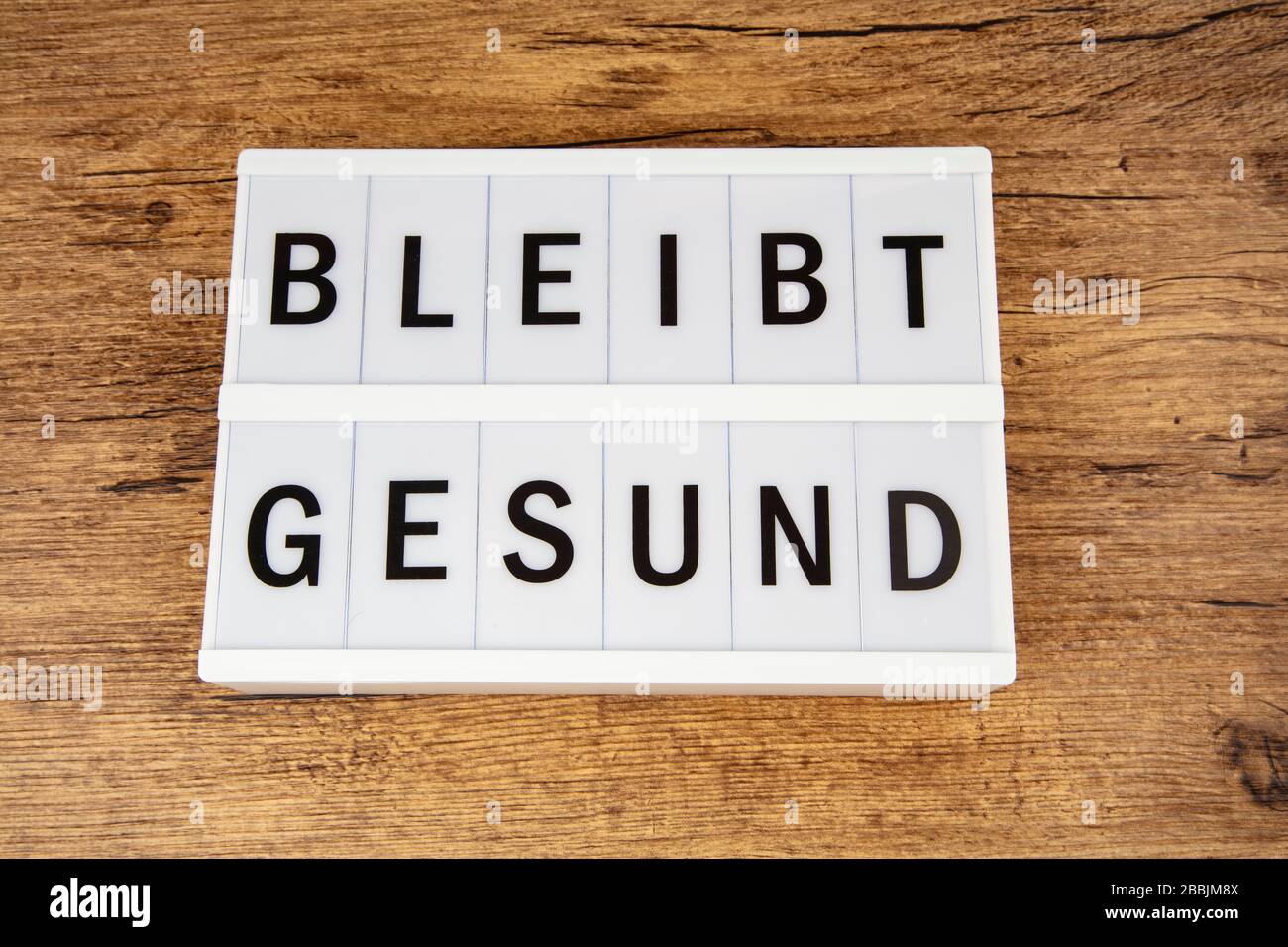 Concetto: Bleibt Gesund in lingua tedesca significa rimanere heathy Foto Stock
