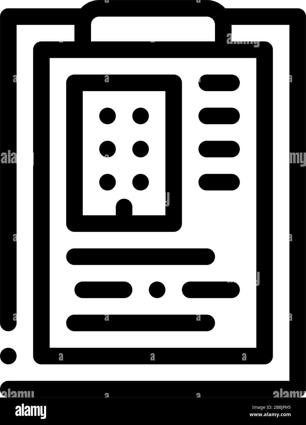 illustrazione del contorno del vettore icona informazioni casa stimate Illustrazione Vettoriale