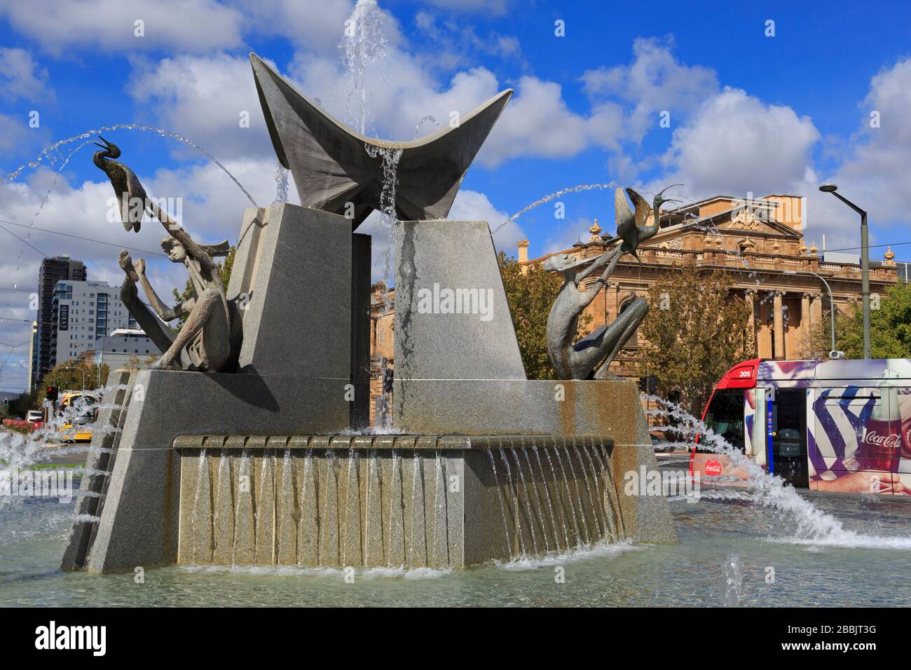 Fontana in Victoria Square, Adelaide, Australia Meridionale, Australia Foto Stock