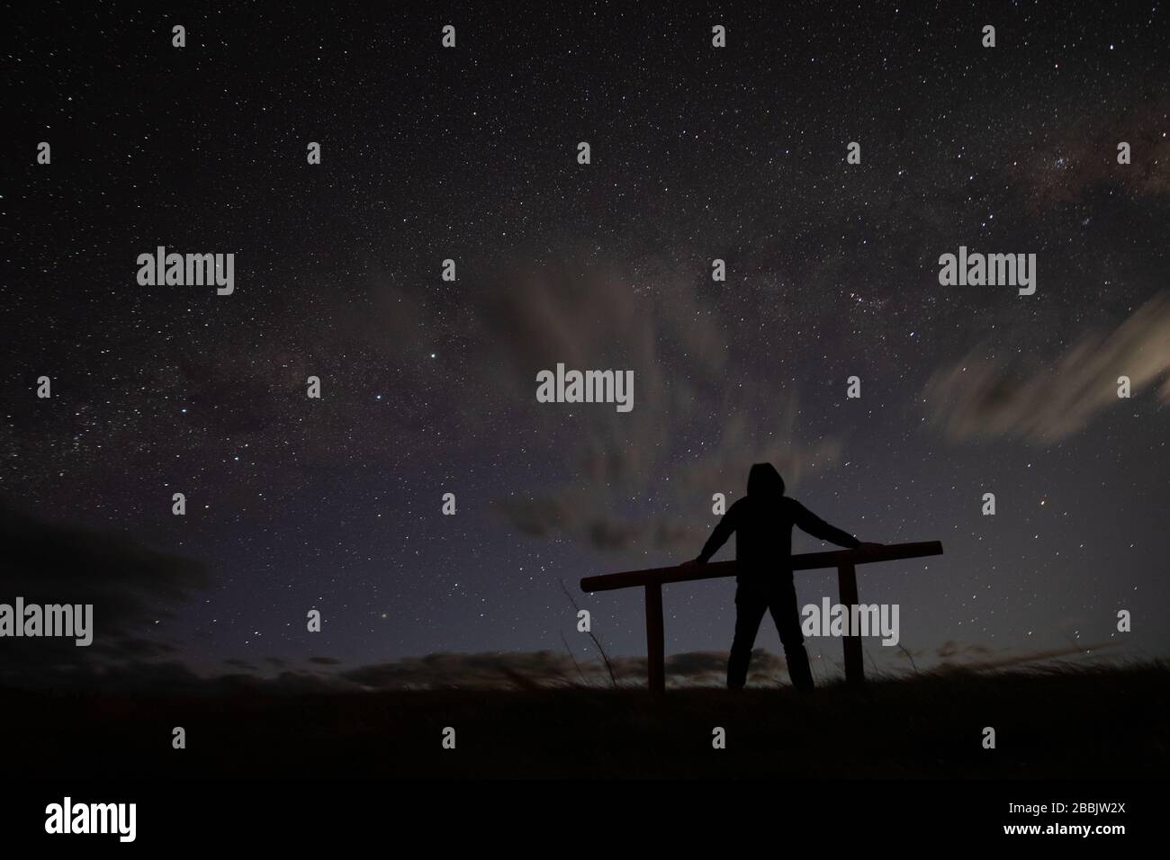 guardando le stelle in tekapo, nuova zelanda Foto Stock