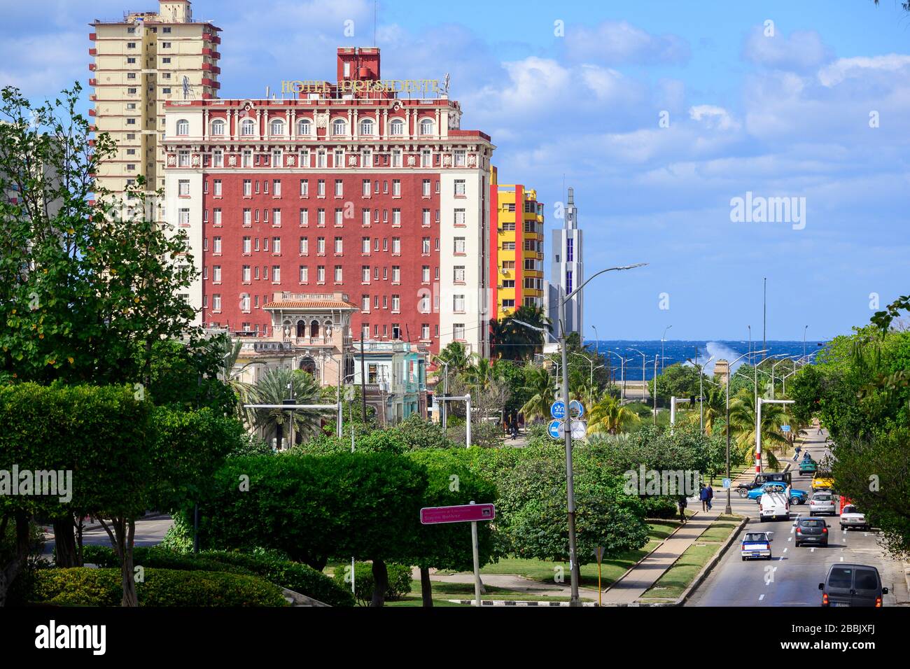 Hotel Presidente, Vedado, Havana, Cuba Foto Stock