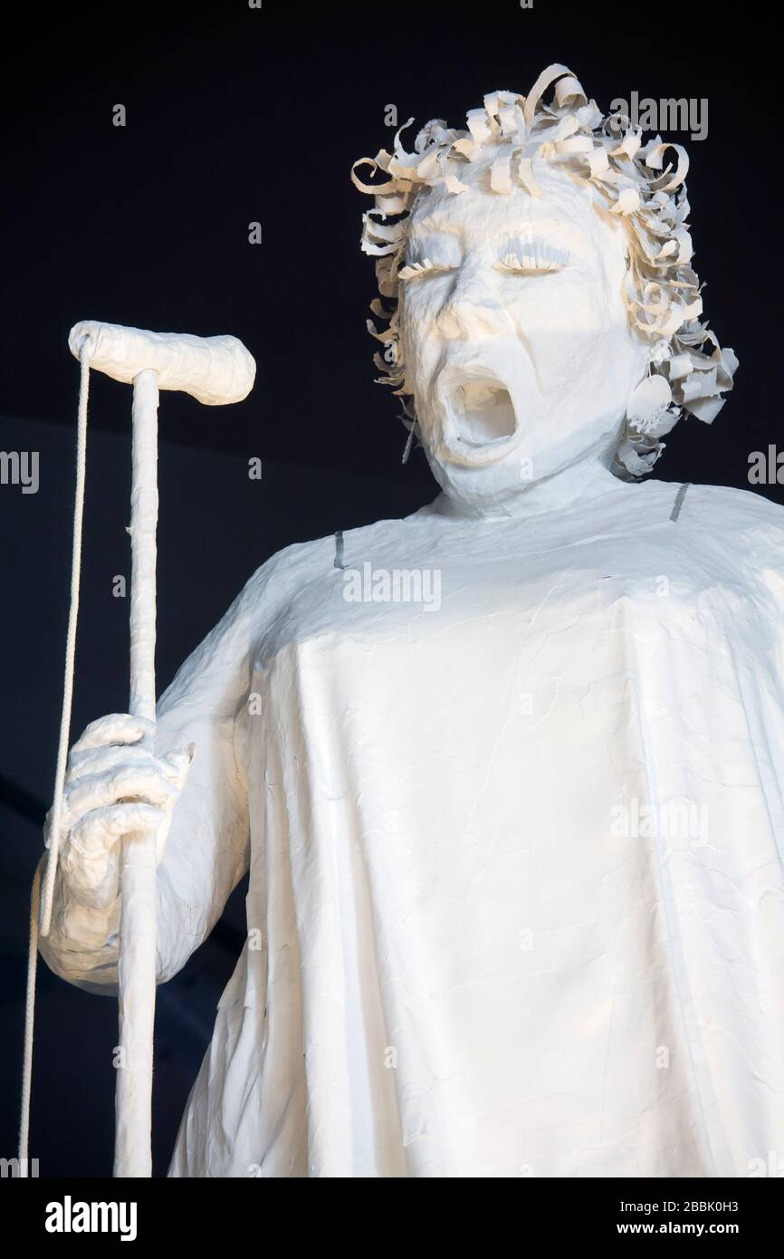 Papier mache statue,Makers' Workshop,Central Business District,Burnie City,Tasmania,Australia Foto Stock
