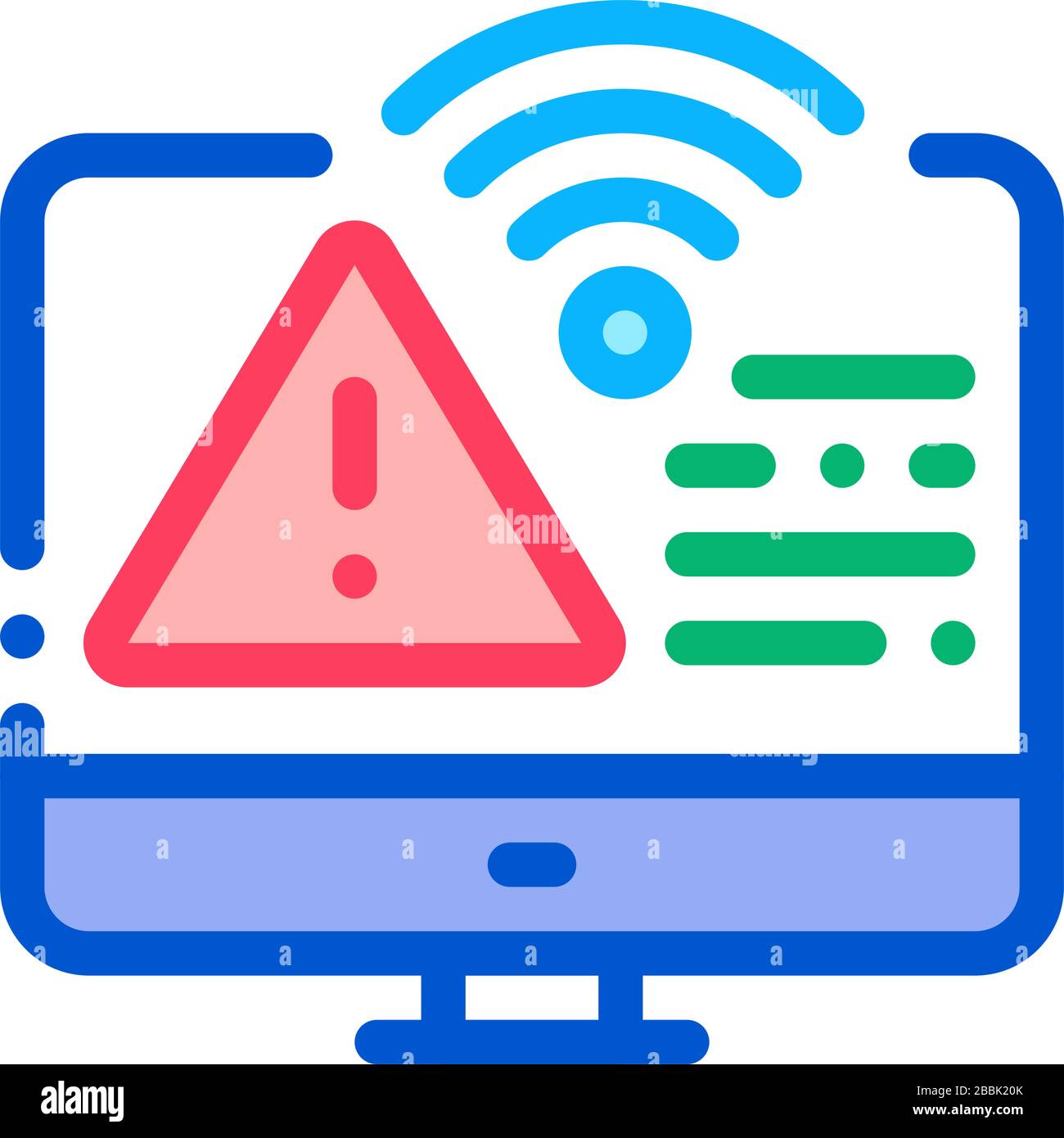 immagine del contorno del vettore dell'icona di errore wifi Illustrazione Vettoriale