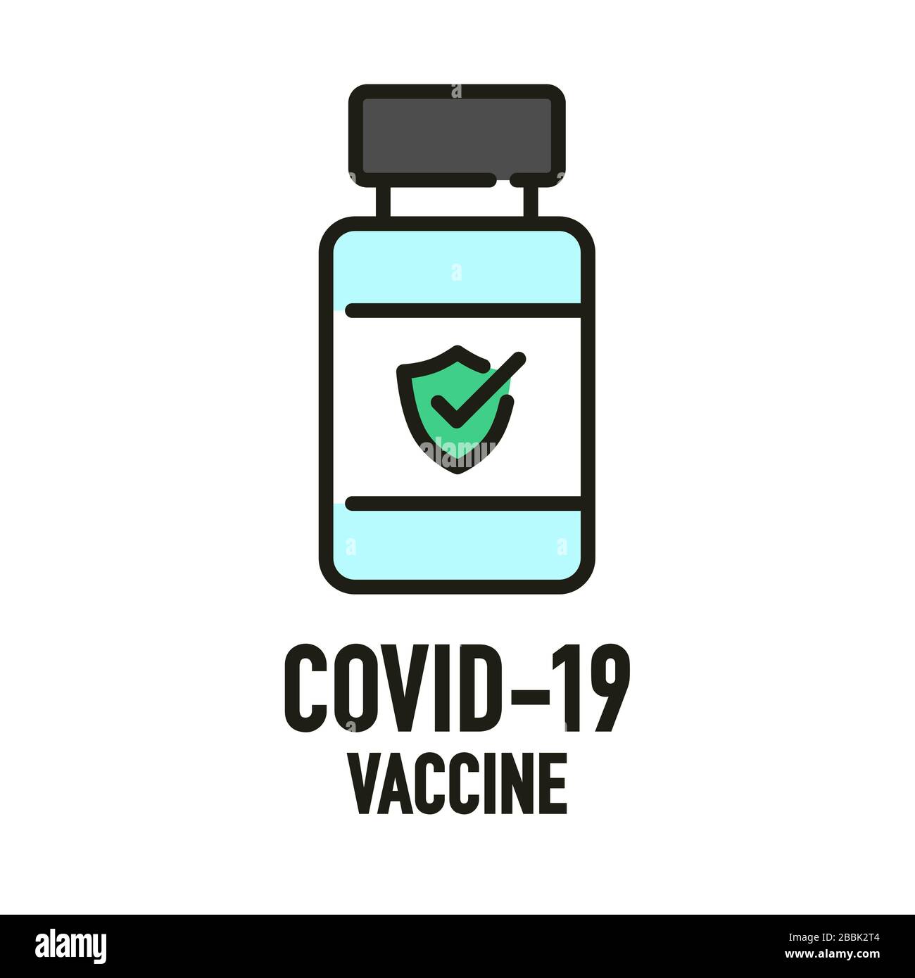 covid-19, icona, vaccino, virus, coronavirus, medico, vaccinazione covid-19, protezione, malattia, concetto, cina, epidemia, focolaio, influenza, corona, inf Illustrazione Vettoriale