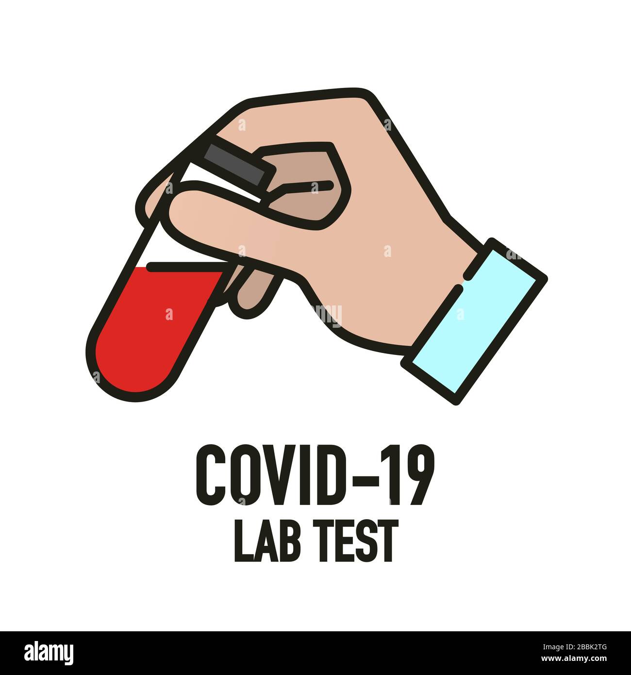 Concetto di progettazione dell'icona di test di laboratorio Covid-19. Romanzo Coronavirus (2019-nCoV). Organizzazione Mondiale della Sanità CHE ha introdotto il nuovo nome ufficiale per Coronavirus Divsea Illustrazione Vettoriale