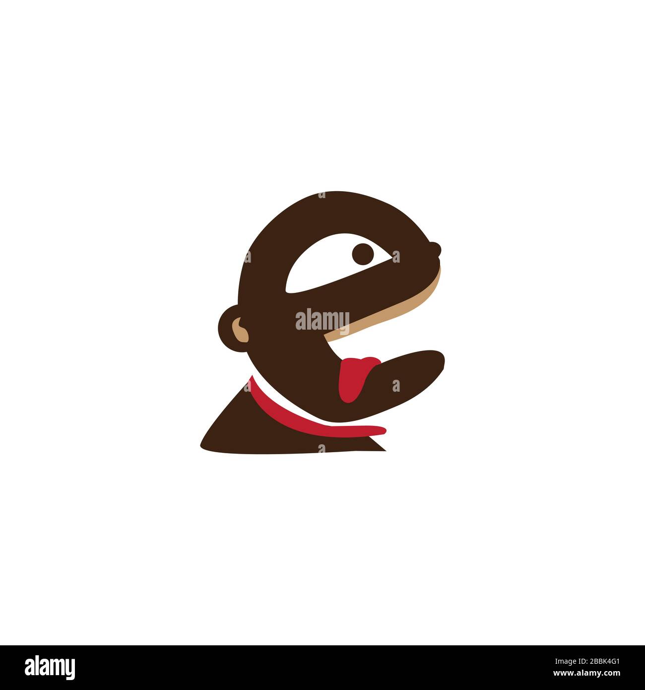 Divertente fumetto affamato orso logo disegno mascotte vettore illustrazione Illustrazione Vettoriale