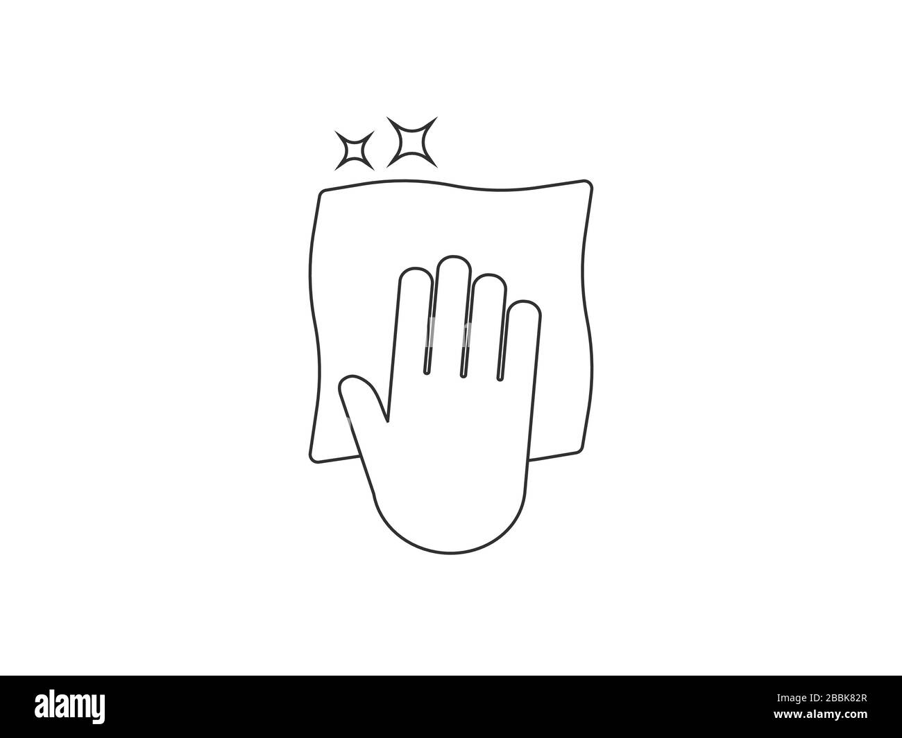 Icona disinfezione superficie pulita. Illustrazione vettoriale, design piatto. Illustrazione Vettoriale