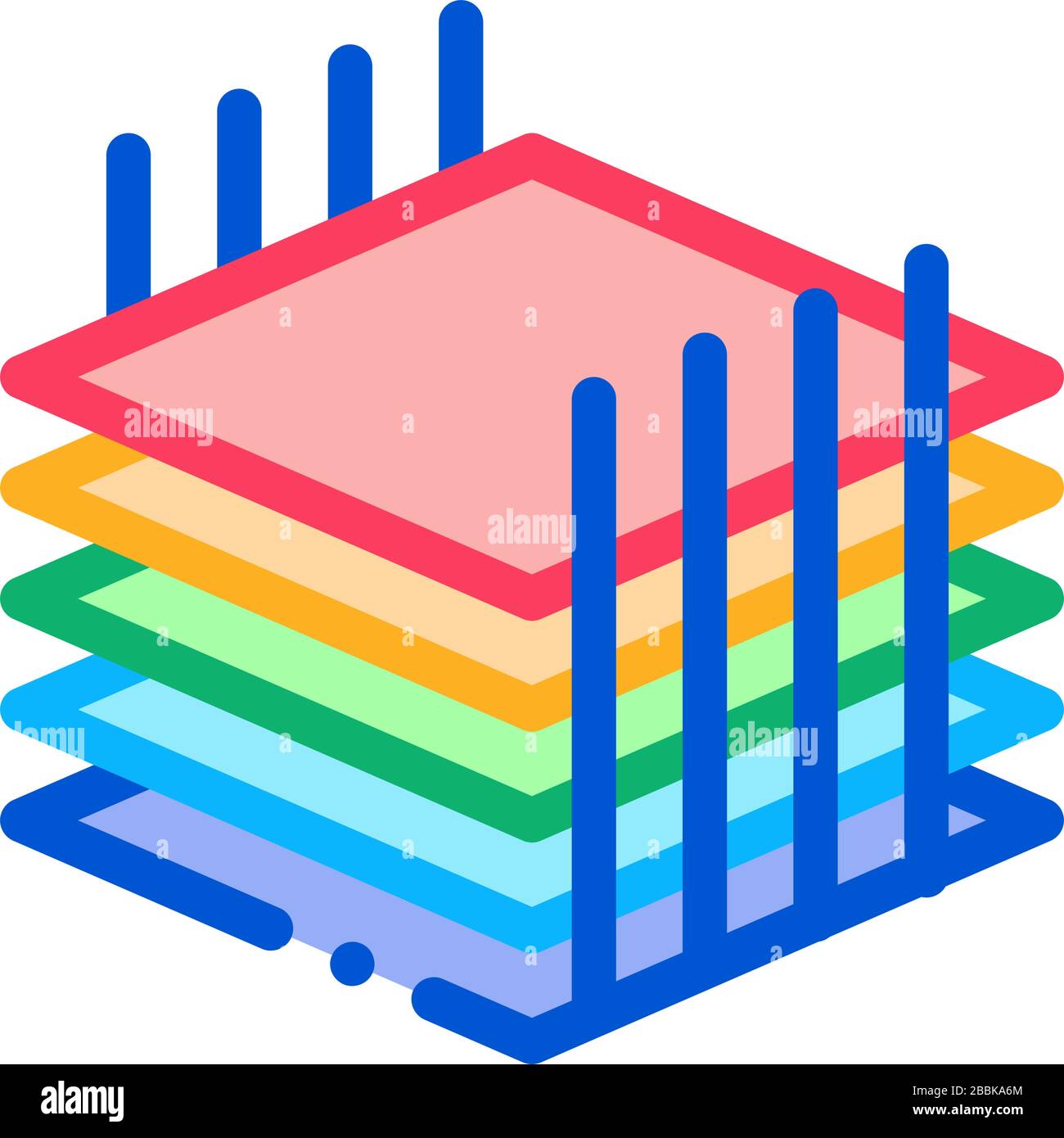 creazione di fogli per l'illustrazione del contorno del vettore dell'icona principale Illustrazione Vettoriale