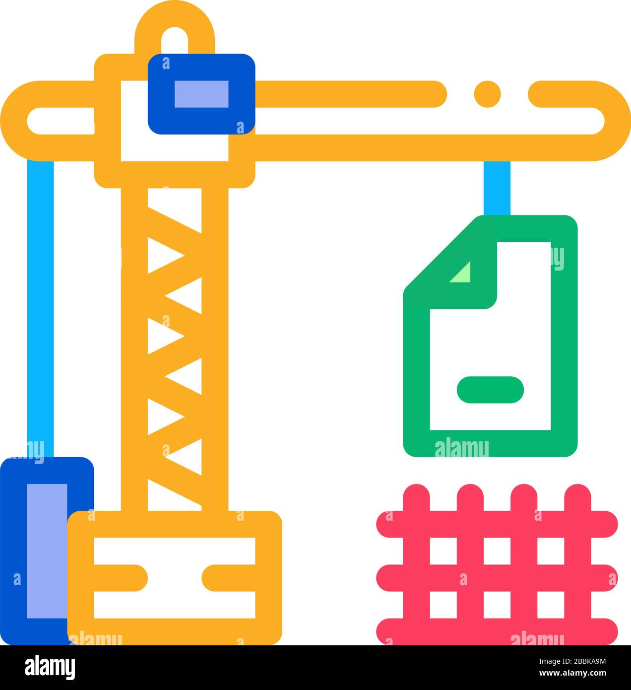 illustrazione del profilo vettoriale dell'icona della gru da costruzione Illustrazione Vettoriale