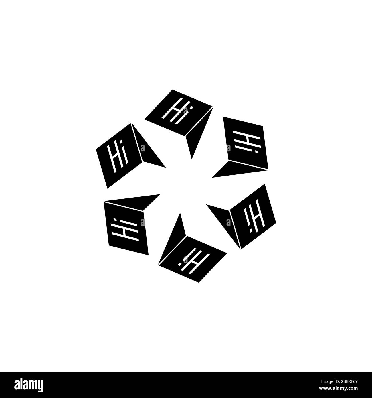 bubble talk hi in cerchio simbolo di comunicazione decorazione vettore Illustrazione Vettoriale