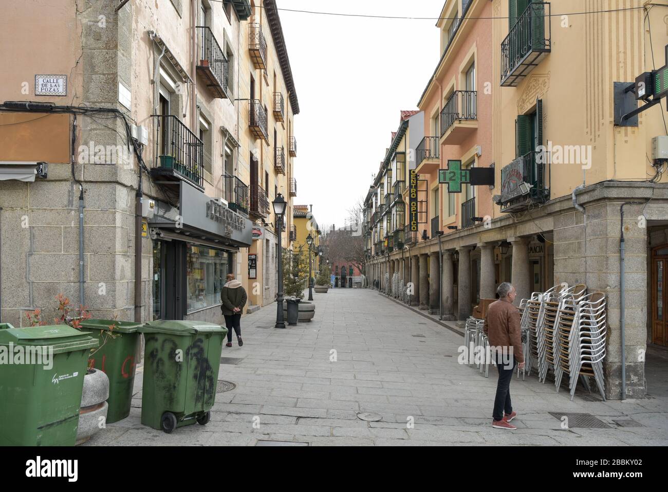 Queen Victoria Street, nel centro storico, San Lorenzo de Escorial Foto Stock