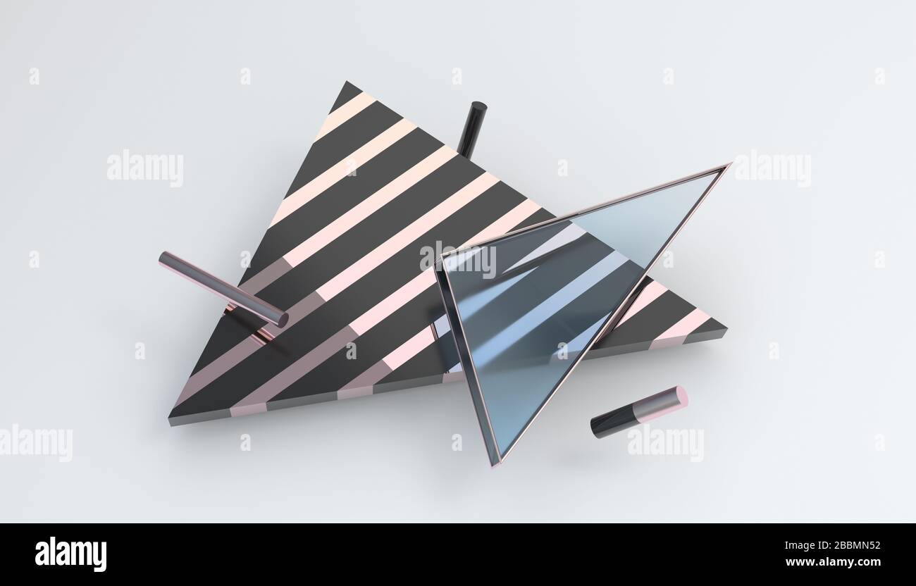 Rendering 3D astratto, sfondo con forme geometriche, design grafico moderno Foto Stock