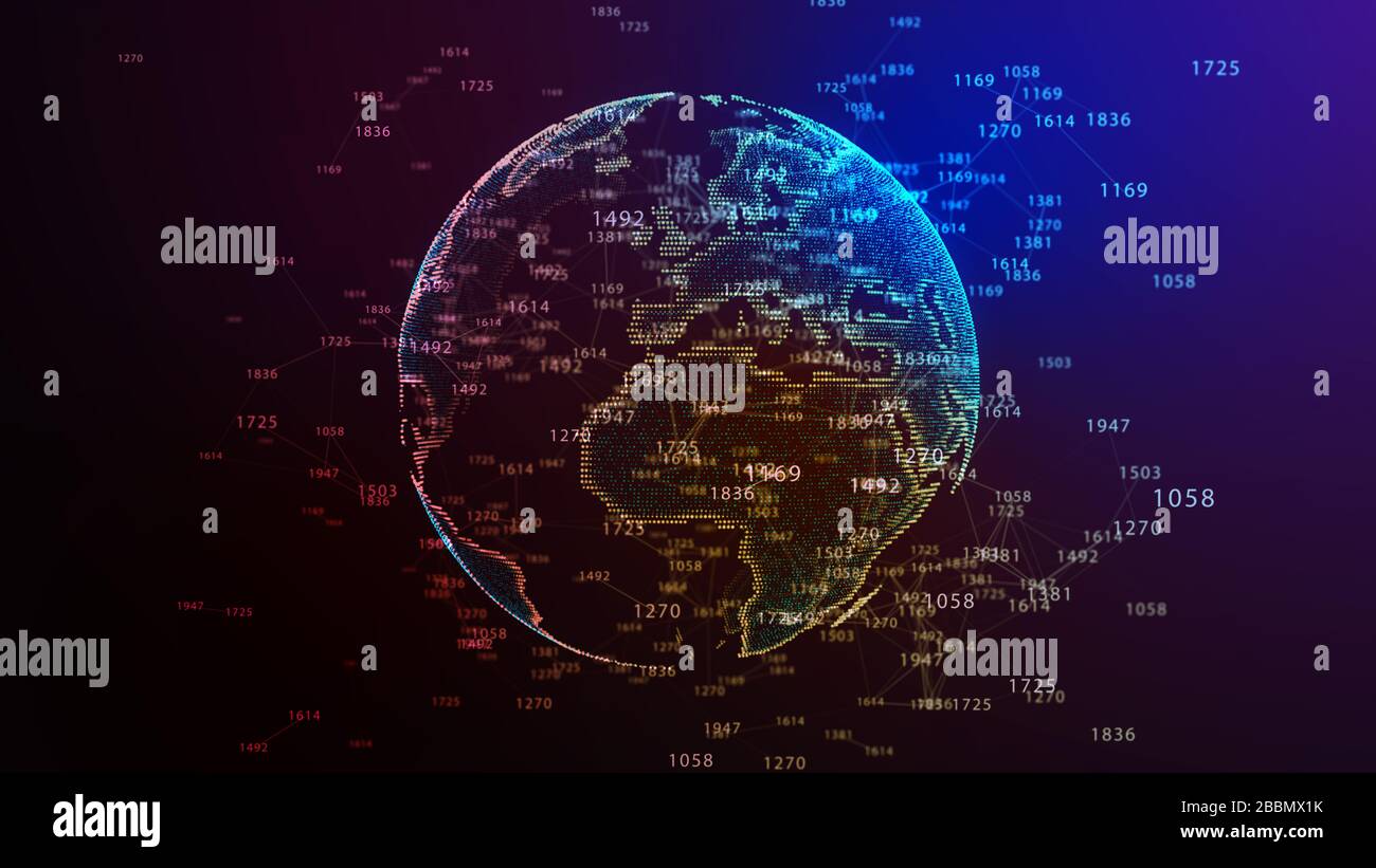 Concetto di rete, di comunicazione di internet. 3d'illustrazione. Foto Stock