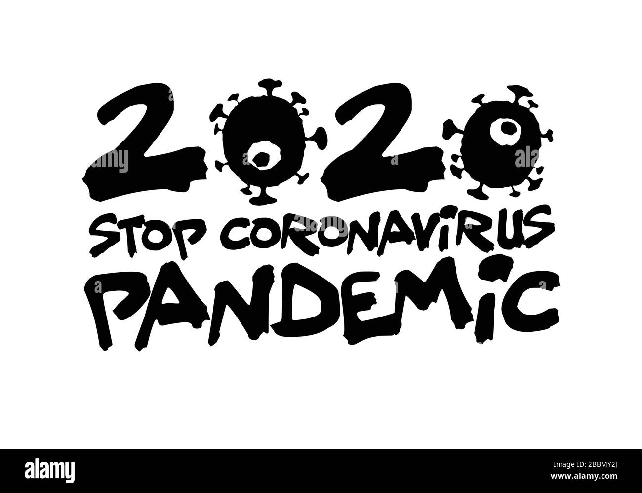 Segni attenzione coronavirus. Arrestare il coronavirus. Illustrazione del vettore Illustrazione Vettoriale