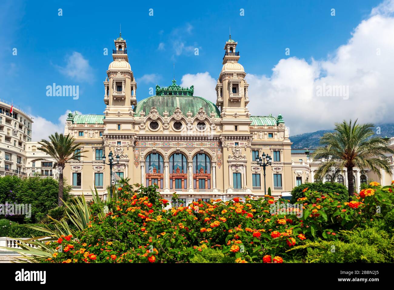 Facciata di Salle Garnier - complesso di gioco d'azzardo e intrattenimento a Monte Carlo, Monaco. Foto Stock