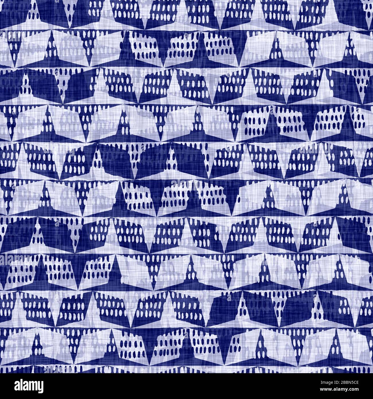 Indigo blu batik effetto tinto texture sfondo. Campione giapponese senza cuciture a ripetizione. Tintura candeggina con motivo a cravatta pittorica. Fusione asiatica maschile Foto Stock
