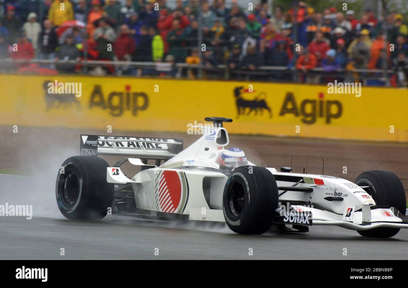 Francia Olivier Panis BAR-Honda durante il Gran Premio di Gran Bretagna sul circuito di Silverstone il 17/07/2001 Foto Stock