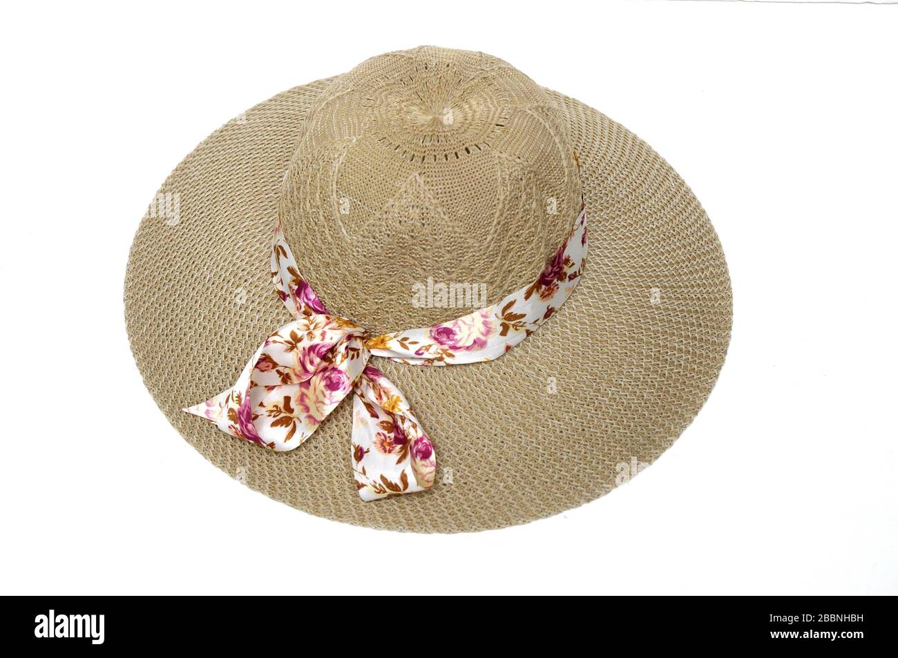 cappello di brima di paglia grande Foto stock - Alamy