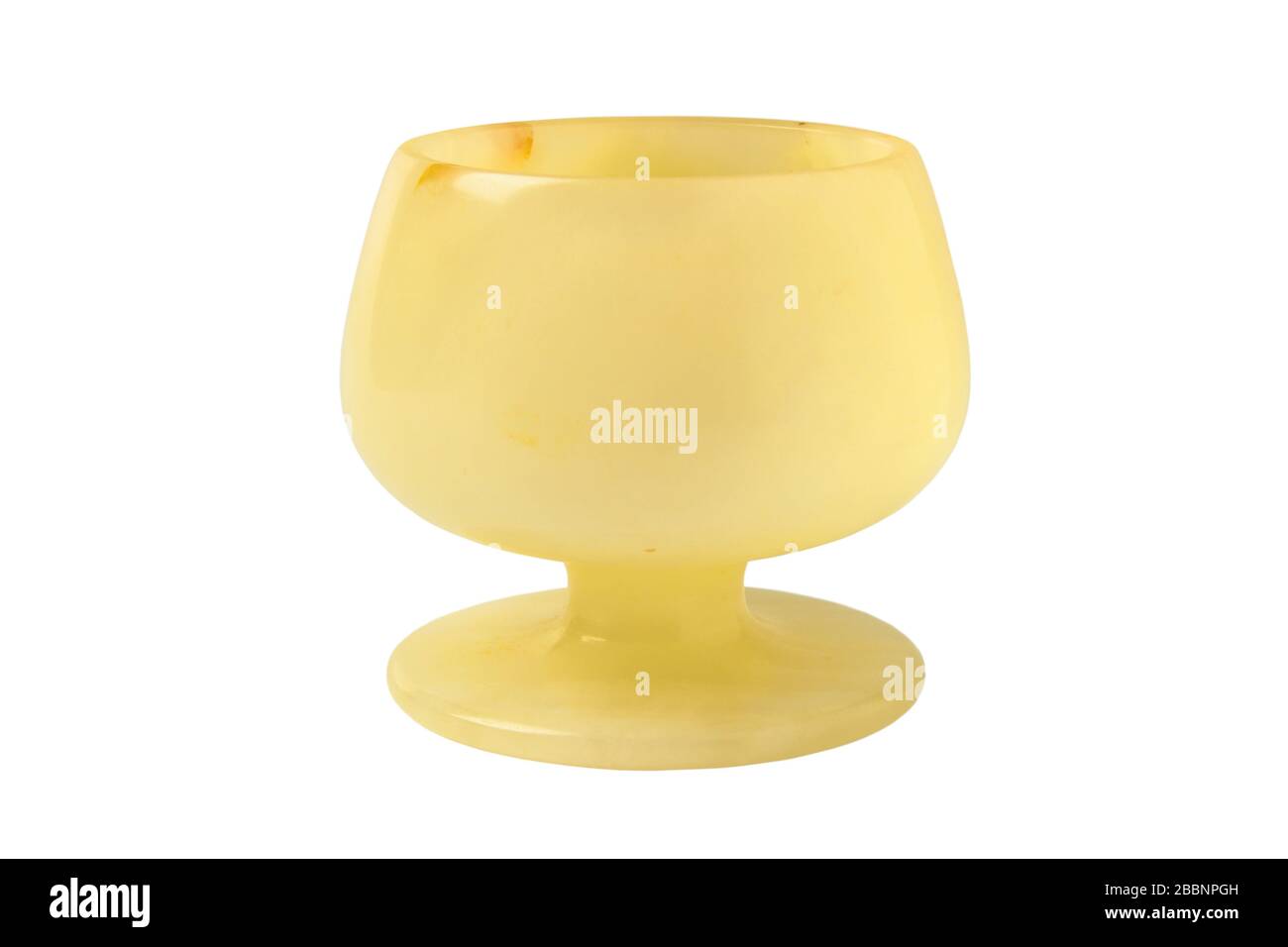 Bella tazza di vino bianco fatta a mano in pietra onice Foto Stock