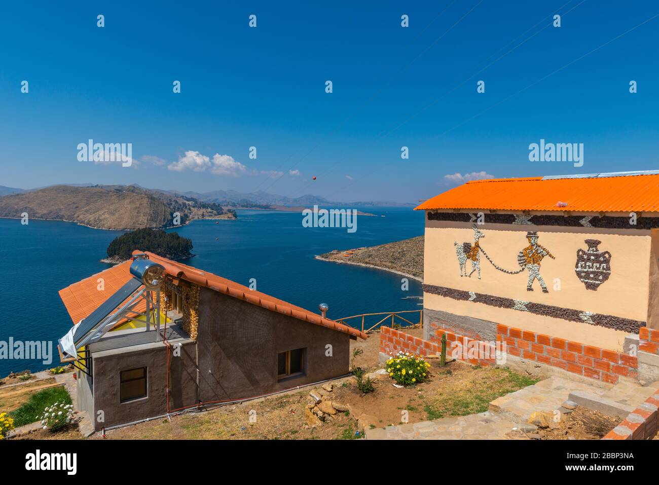Isla del Sol o Isola del Sole, Lago Titicaca, Dipartimento la Paz, Ande, Bolivia, America Latina Foto Stock