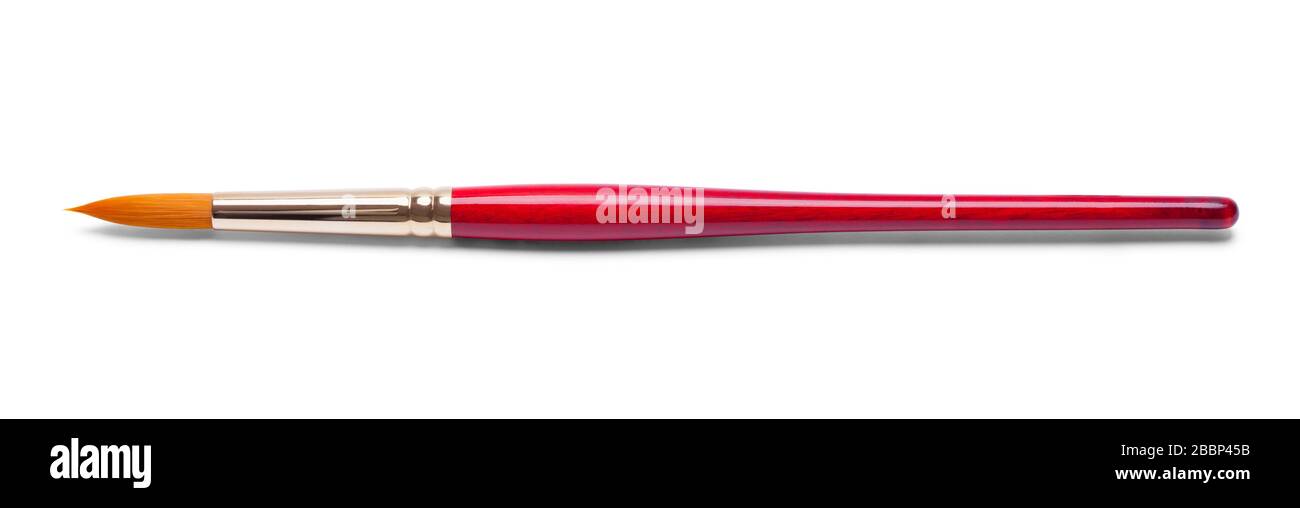 Pennello per pittura ad olio isolato su sfondo bianco. Foto Stock