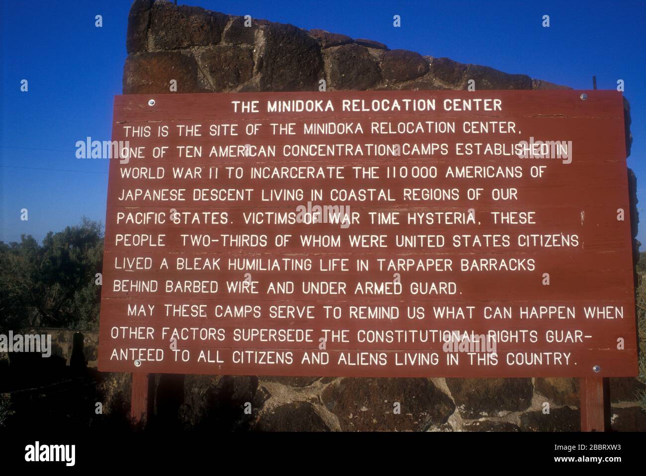 Interpretativa, Minidoka internment National Monument, Idaho Foto Stock