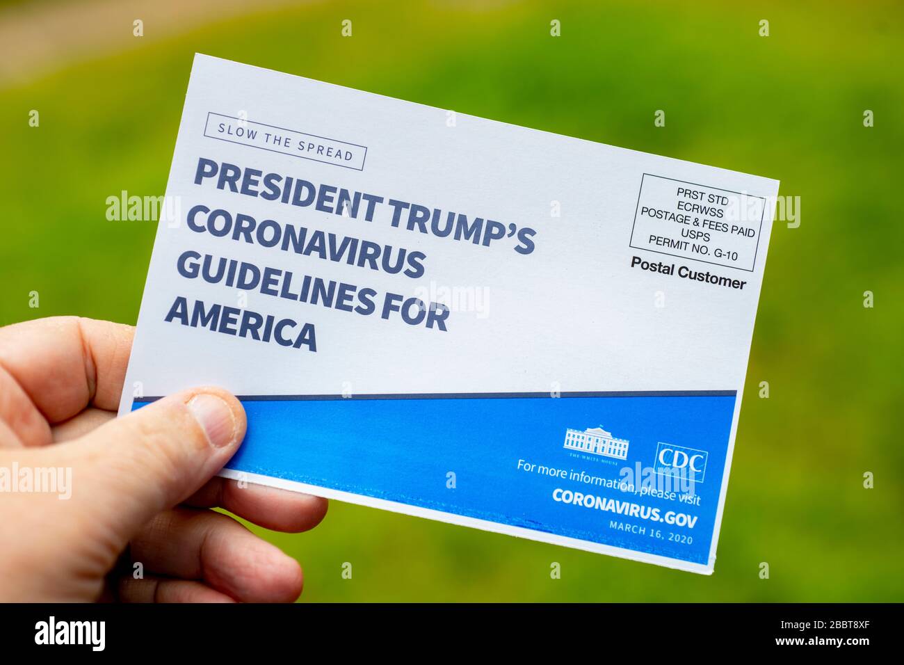 USA le linee guida per Coronavirus del presidente Trump per la spedizione di massa in America Foto Stock