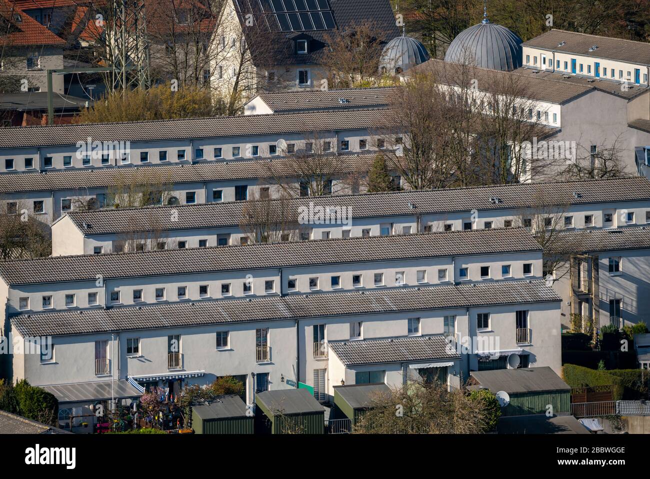 SchŸngelberg edilizia abitativa, nuovo sviluppo, costruito nel 1993 come parte della IBA, Gelsenkirchen, Germania Foto Stock