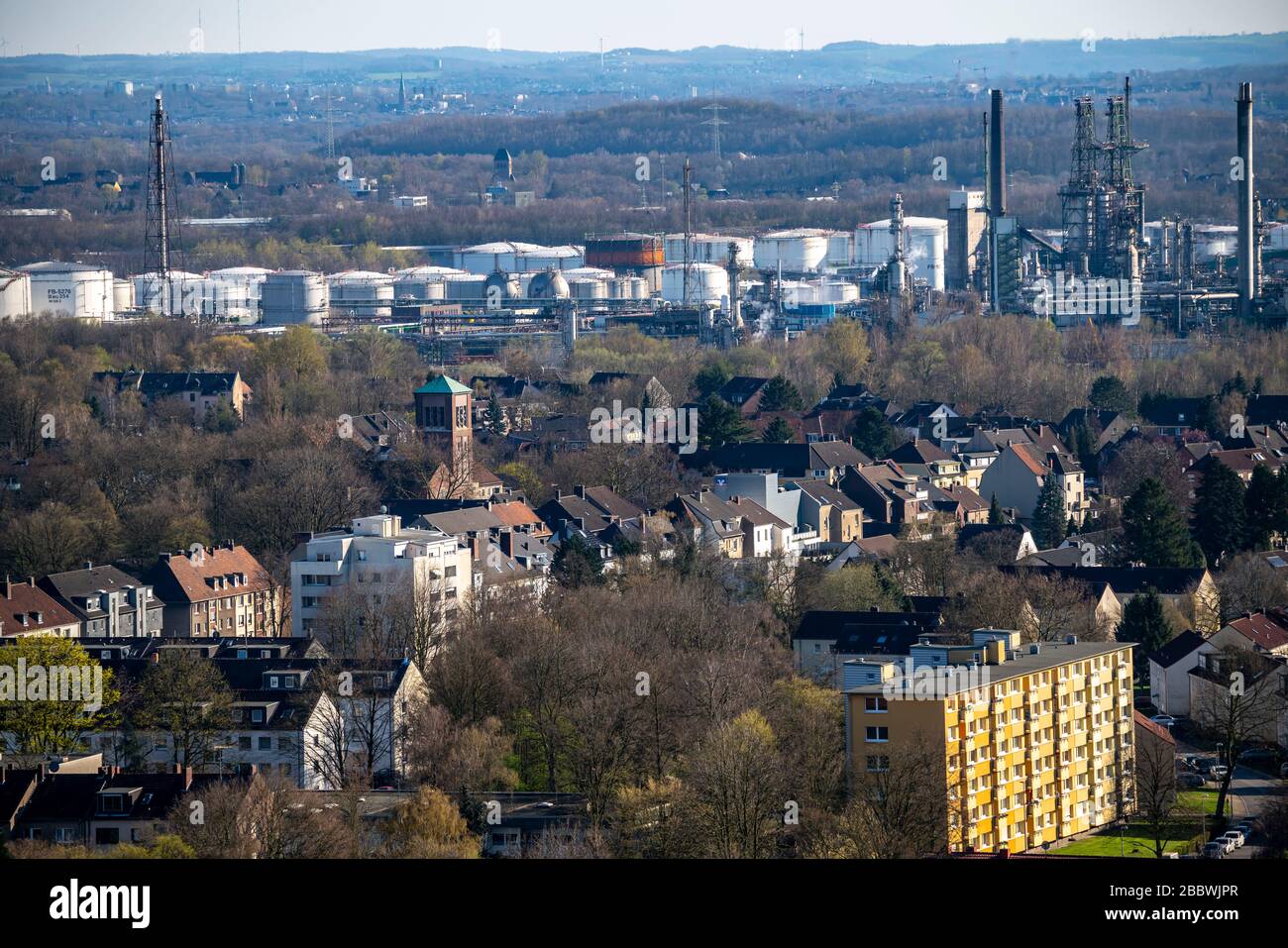 La raffineria Ruhr Oel GmbH di Gelsenkirchen Horst, si trova nel distretto di Horst. Gelsenkirchen, NRW, Germania, Foto Stock