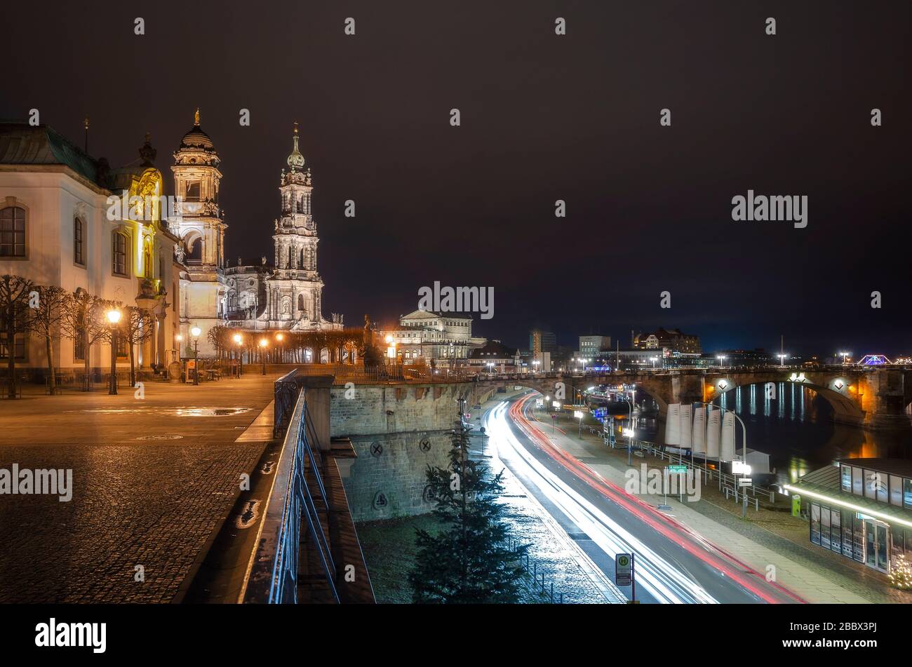 Ora blu a Dresda, Germania. Foto Stock