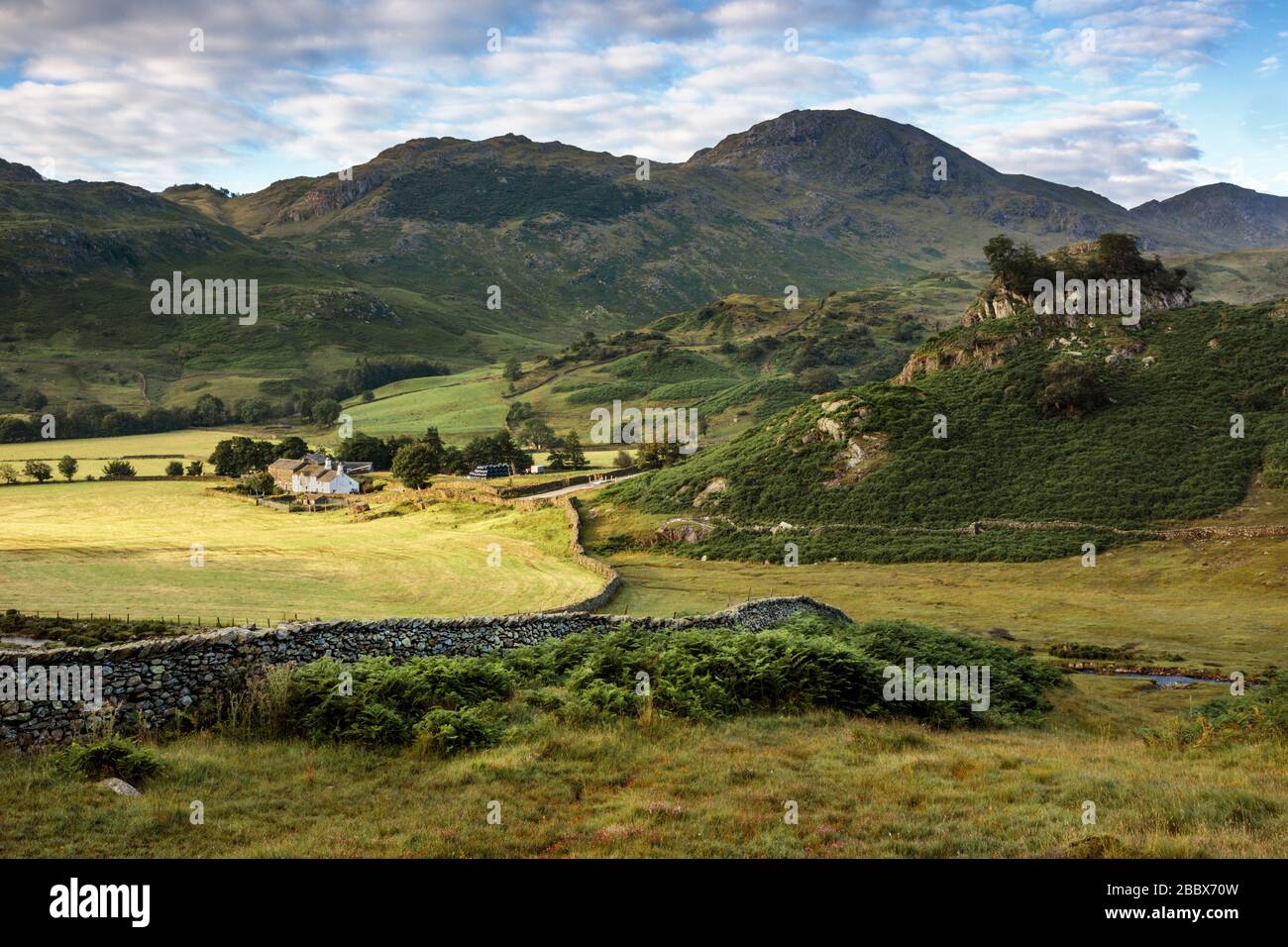 Fell Foot Farm, vicino alla base di Wrynose Pass, Little Langdale, Lake District National Park, Cumbria, Inghilterra Foto Stock