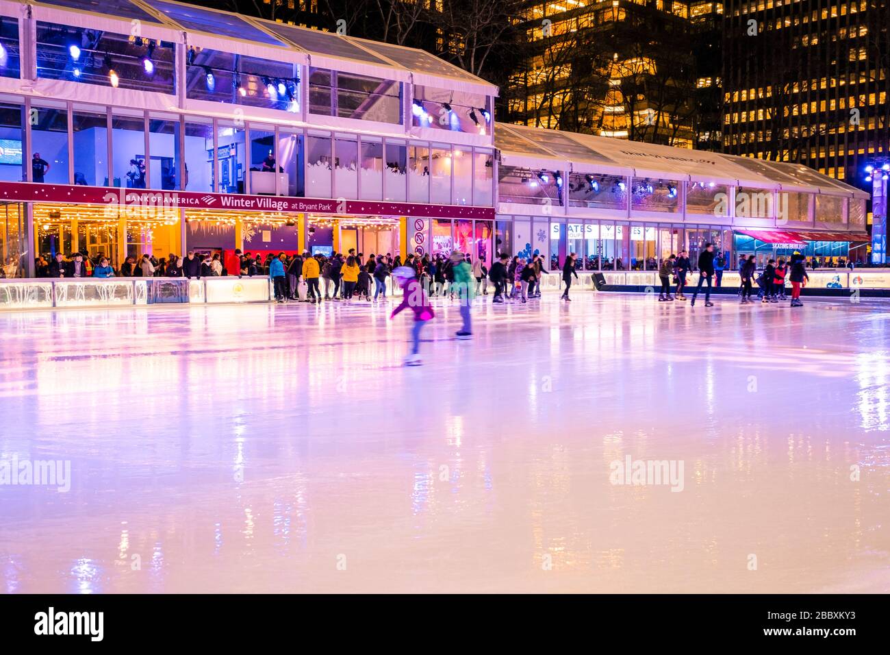 Bryant Park in inverno. Manhattan, New York City. Foto Stock