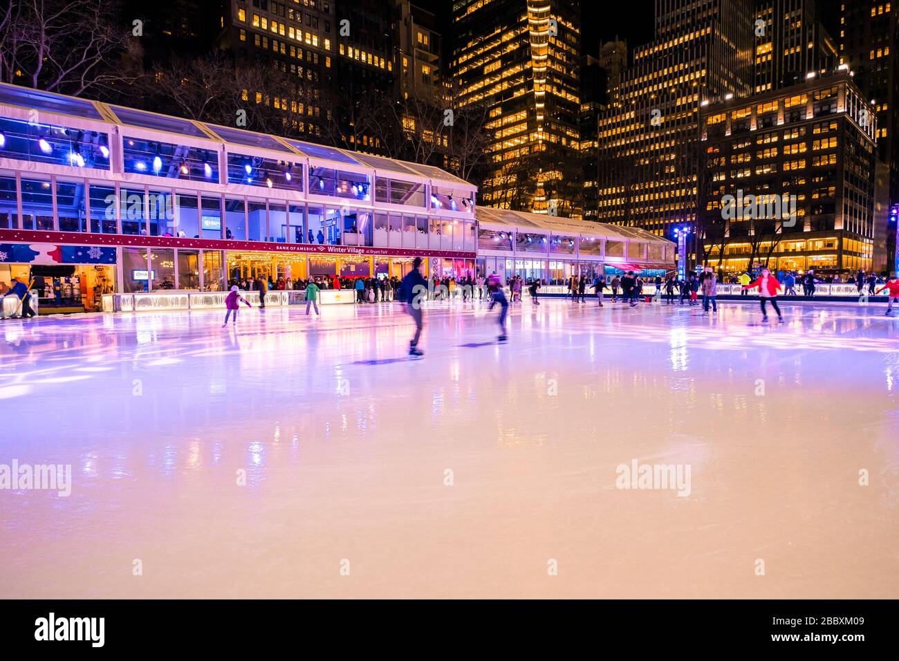 Bryant Park in inverno. Manhattan, New York City. Foto Stock