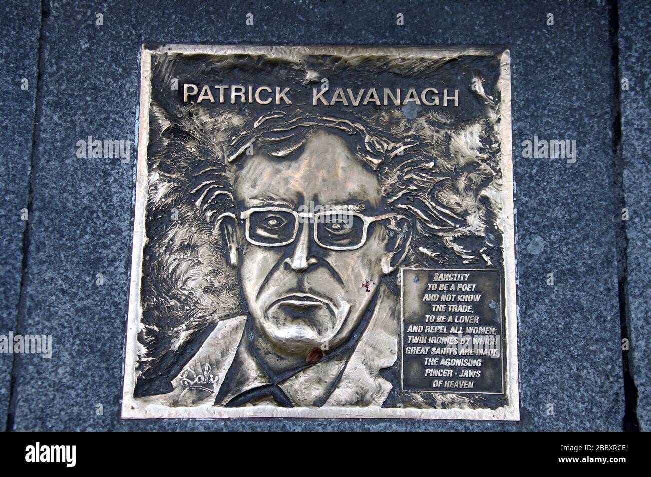 Targa Patrick Kavanagh a Fleet Street a Dublino Foto Stock