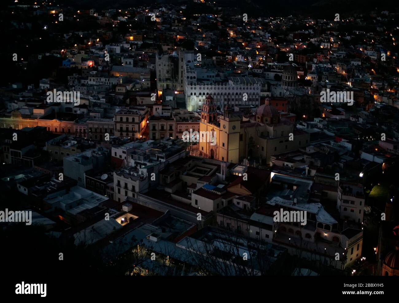 Guanajuato Messico di notte Foto Stock
