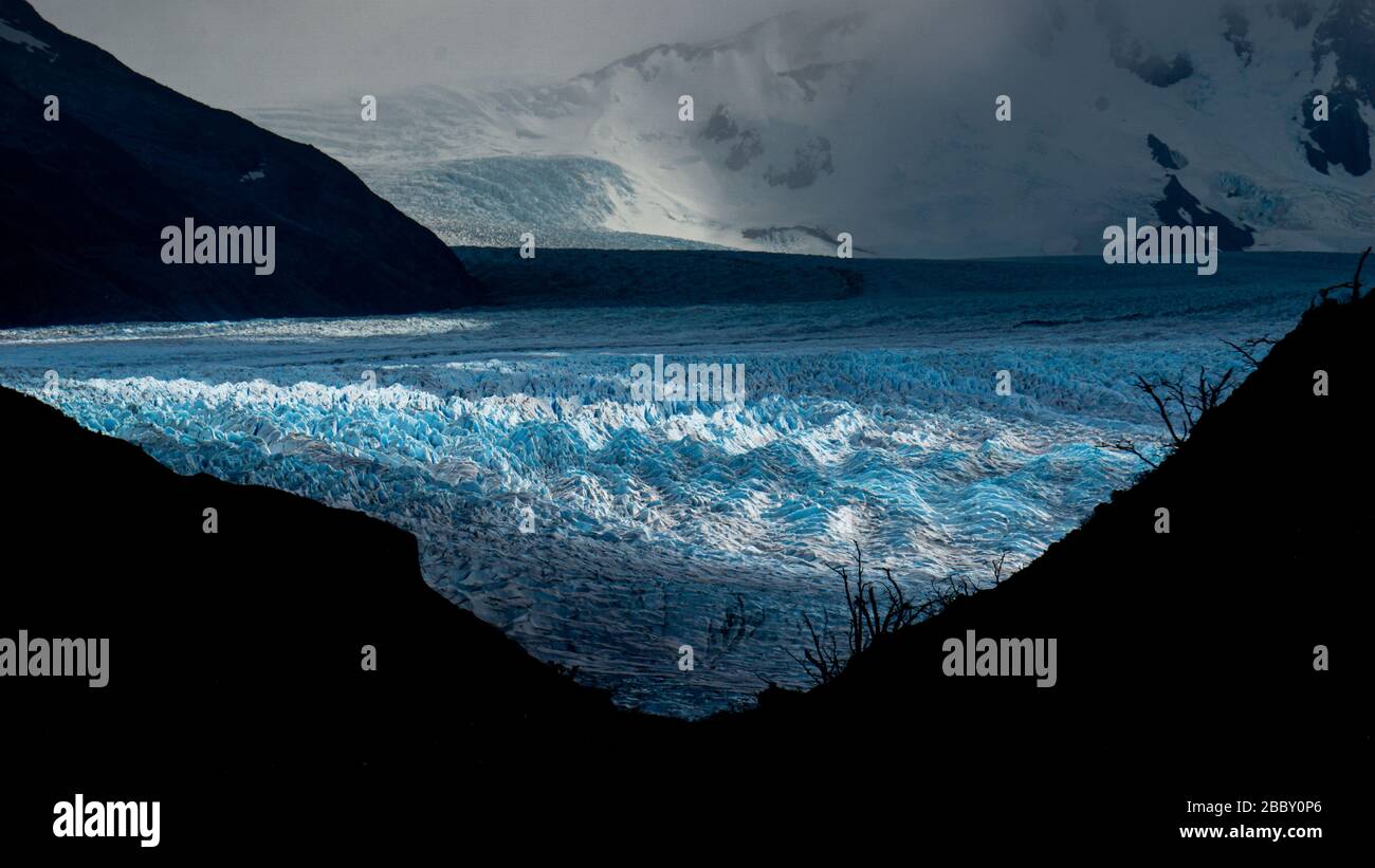 Glacier Grey in Patagonia cilena Foto Stock