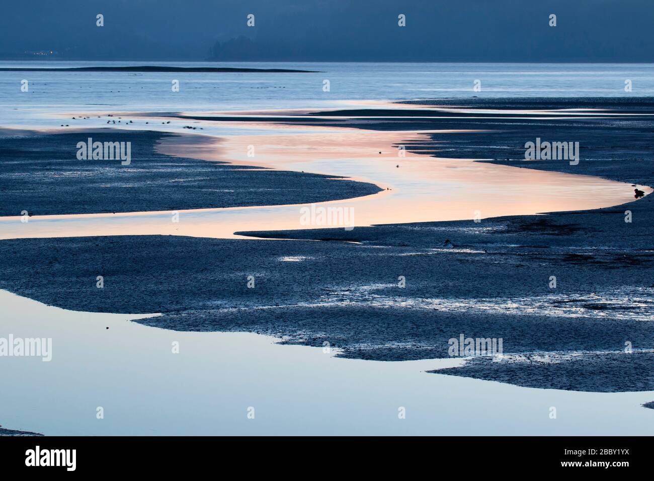 Tillamook Bay Dawn, BayOcean Peninsula, Tillamook County, Oregon Foto Stock