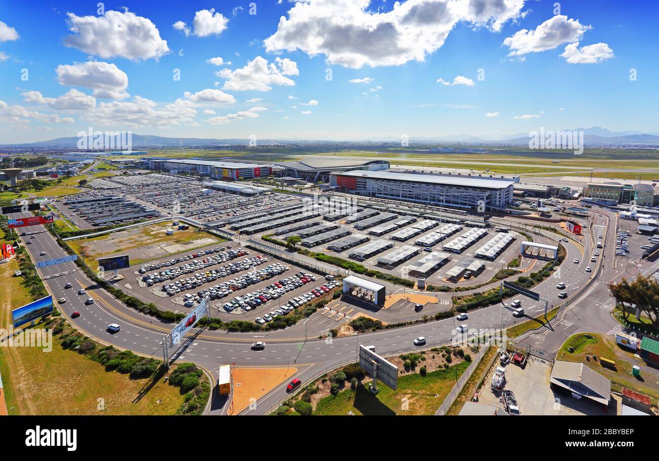 Foto aerea dell'aeroporto internazionale di Città del Capo Foto Stock