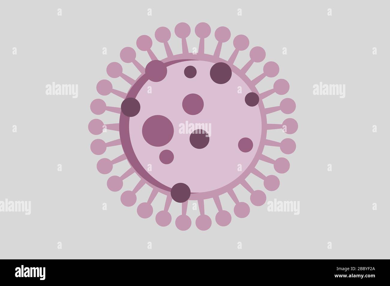Virus o batteri isolati su sfondo bianco Foto Stock