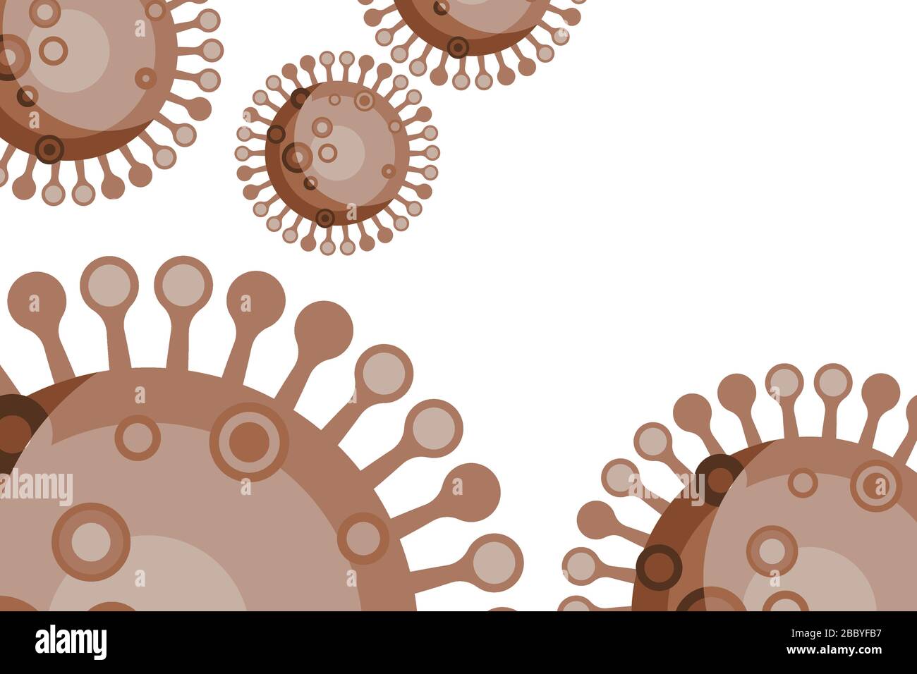 Virus o batteri isolati su sfondo bianco Foto Stock