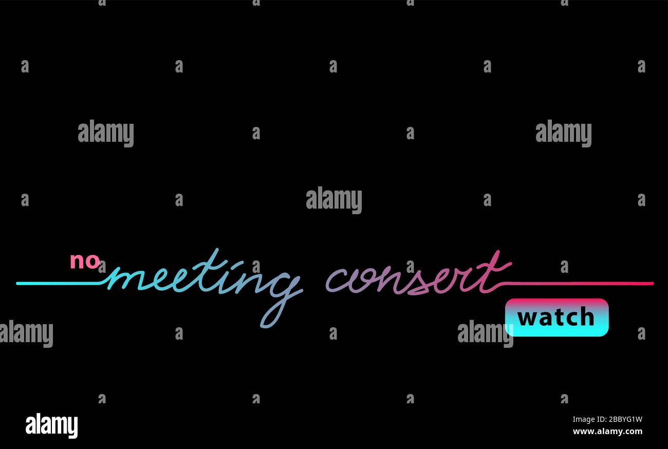 Nessun concerto banner web nero, sfondo con colori tiktok. Illustrazione Vettoriale