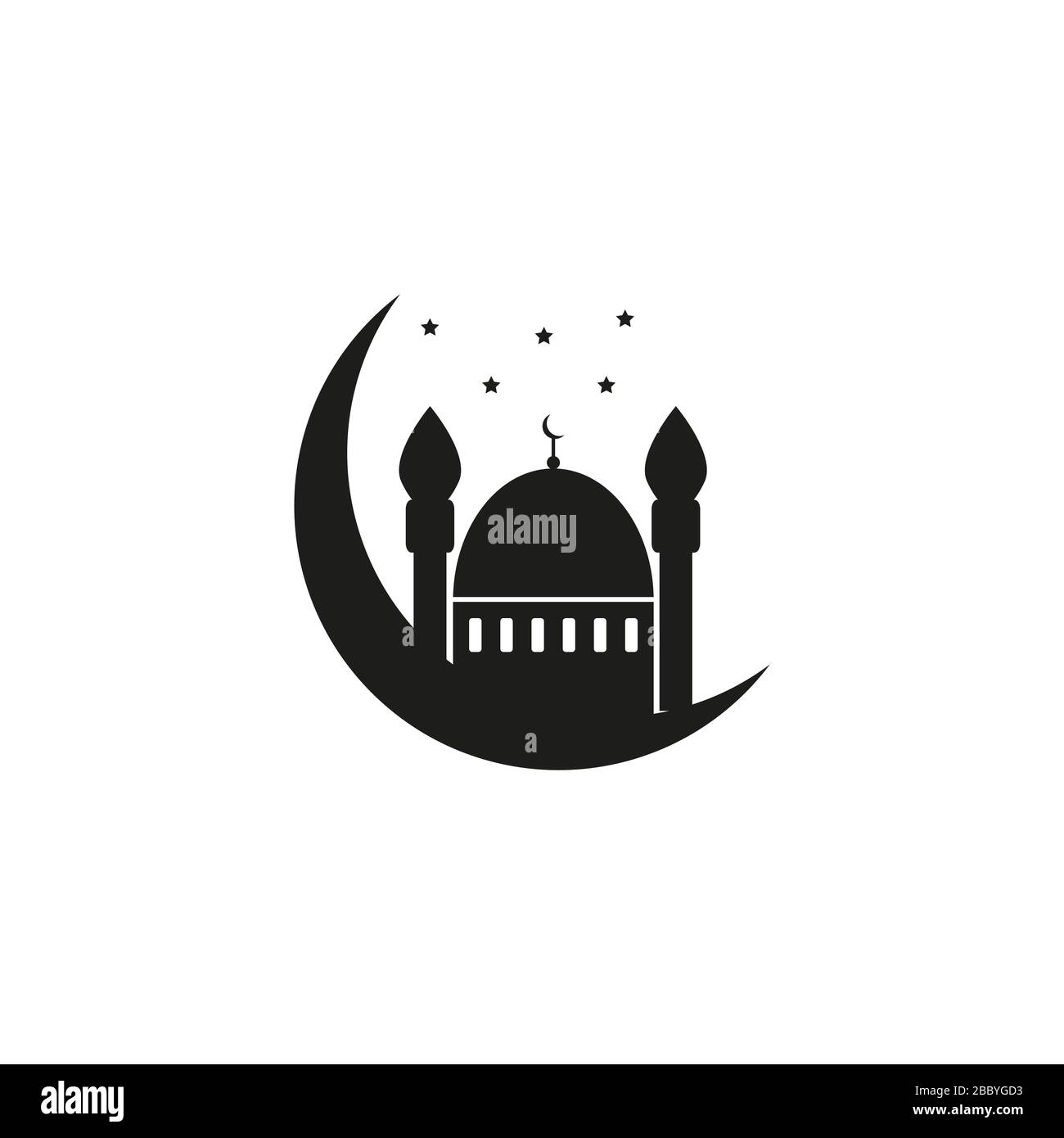 Il Ramadan greeting card con la calligrafia Araba Ramadan Kareem. Sfondo islamico la metà di un mese con moschee Illustrazione Vettoriale