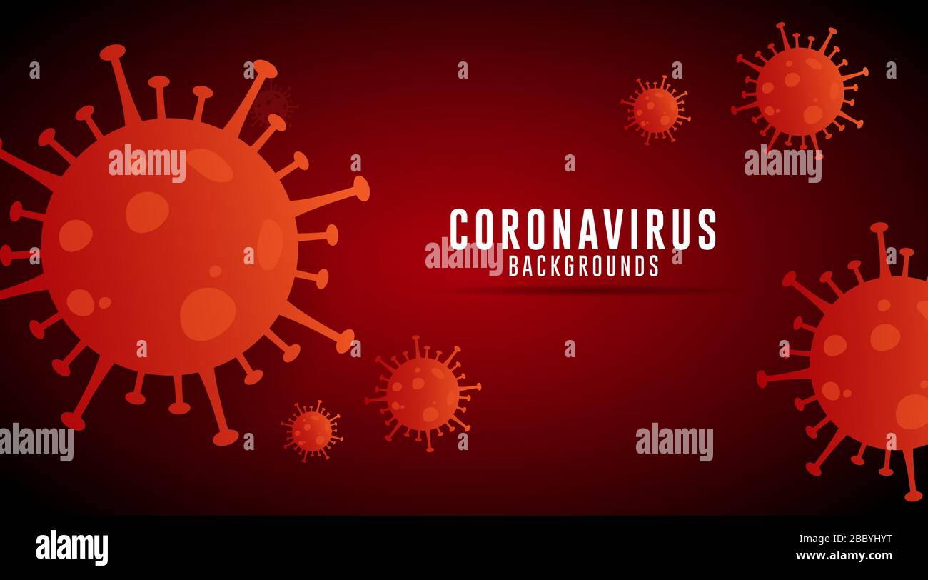 Coronavirus sfondo, Covid-19 sfondo, Coronavirus sfondo con Rosso Maroon gradiente Illustrazione Vettoriale