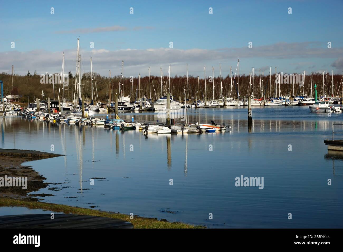 I bucklers Hard Hampshire UK, il fronte del fiume Beaulieu Foto Stock