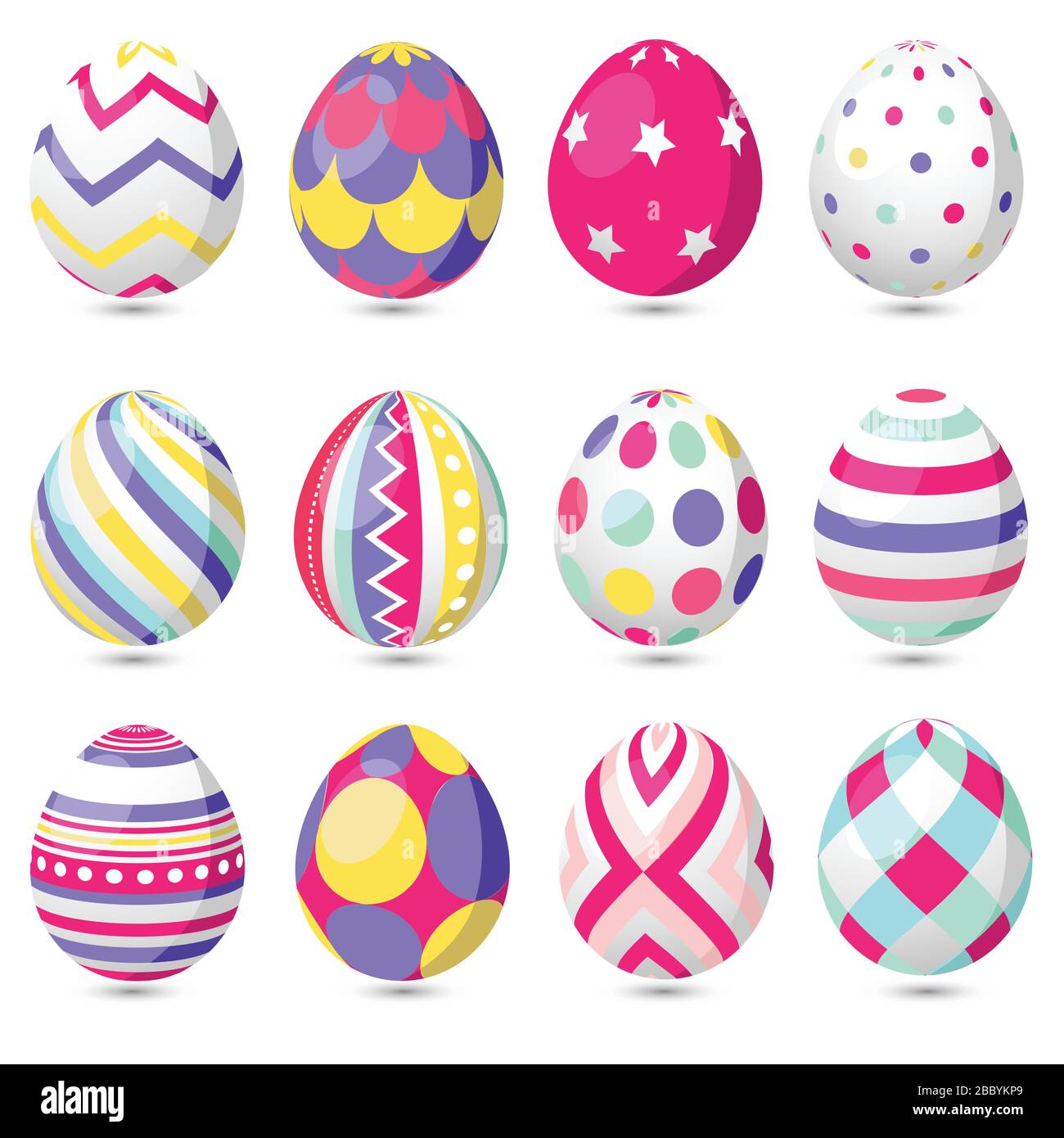 set di immagini vettoriali di uova di pasqua Illustrazione Vettoriale